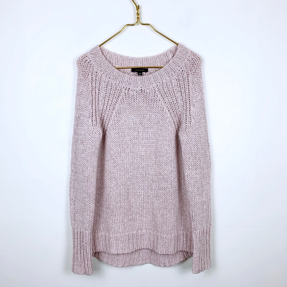 Ann Taylor Chunky Knit Blush Pink Sweater